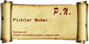 Pichler Noémi névjegykártya